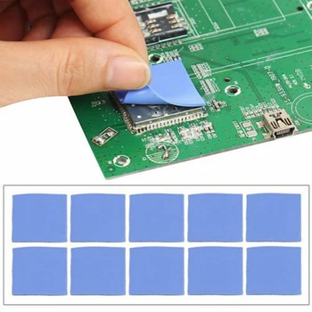 

100mmx100mmx1mm Blue Silicone GPU CPU Heatsink Cooling Thermal Conductive Pad