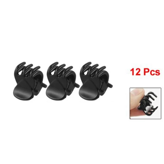 HTHL-12 Pcs Black Plastic Mini Hairpin 6 Claws Hair Clip Clamp for Ladies HTHL-12 Pcs Black Plastic Mini Hairpin 6 Claws Hair Clip Clamp for Ladies