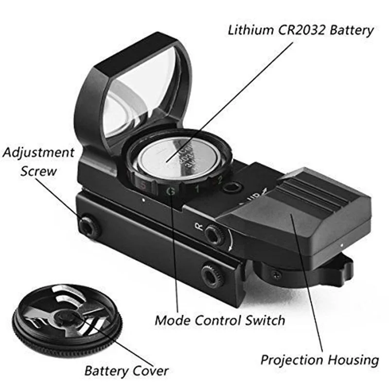 

Holographic Red Dot Sight Reflex 4 Reticle Tactical Scope Collimator Sight With 20mm Rail