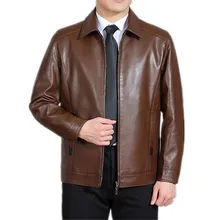 Мужские зимние кожаные куртки среднего возраста мужская кожаная куртка черные пальто из искусственной кожи мужская куртка Верхняя одежда кожаная мужская куртка FYY211