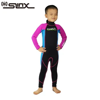 

SLINX Children's 2mm Neoprene Wetsuits Boys Girls One-Piece Keep Warm Diving Suit Long Sleeve Beachwear Swimming Snorkeling Suit