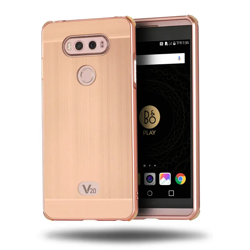 Роскошные Матовый металлический каркас бампер для LG V20 двойной H990DS US996 VS995 LS997 противоударный чехол Капа - Цвет: Розовый