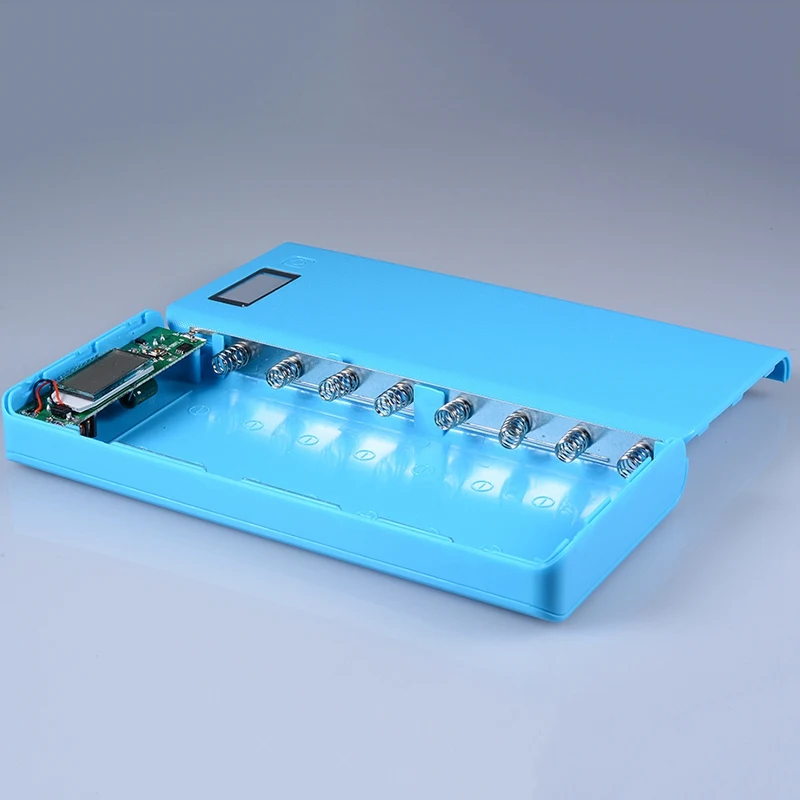 Внешний аккумулятор 18650 8x18650 чехол для мобильного телефона с двумя usb портами