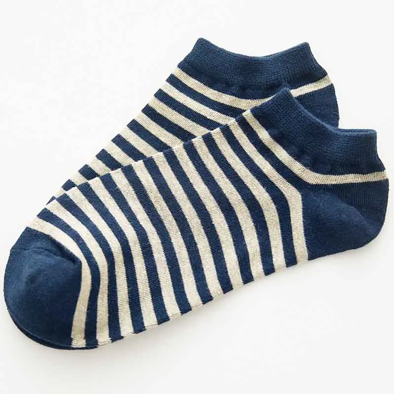 Модные Повседневные Короткие хлопковые носки для мужчин; нескользящие короткие дышащие дезодорирующие носки с невидимыми полосками и звездами; чулочно-носочные изделия; - Цвет: 5