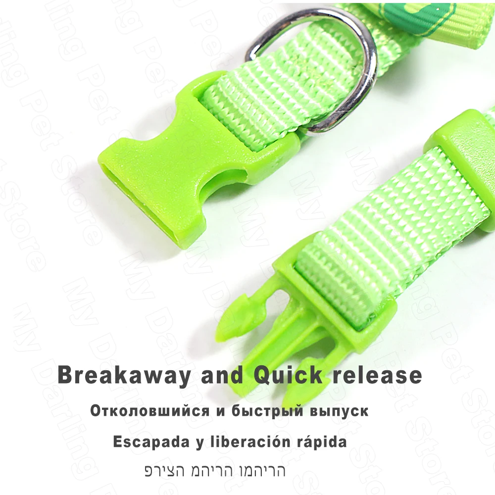Green-Nylon-Dog-Collar-Adjustable-Collars-for-Cat-Necklace-Leash-Solid- (4)