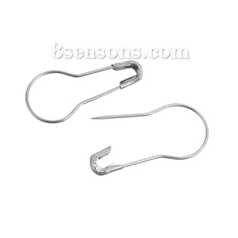 

200PCs/lot Flask Shape Iron shaped Safety Pins Brooches wholesale clothes accessory hat bag collar decor DIY craft supply 21x9mm