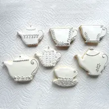 2 шт. чайник из нержавеющей стали набор чайных чашек резак для печенья металлические помадные торты кухонные формы аксессуары