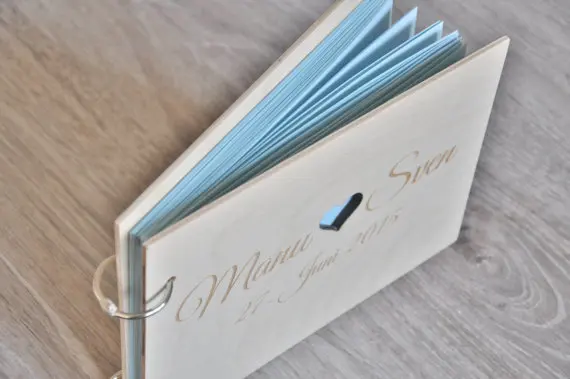 wedding Wooden Guestbooks Memory album engraved Alternative Signature Guest Books party favors choose page color