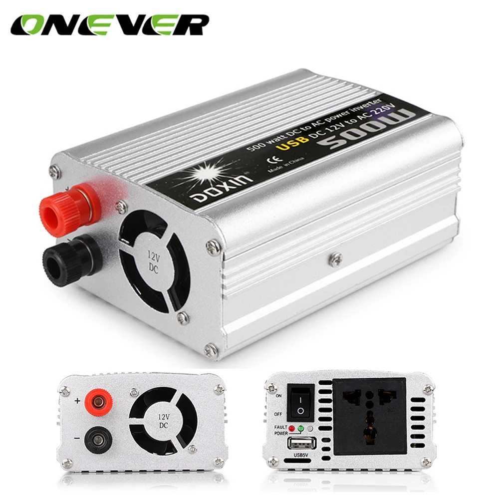 Onever 500W зарядных порта USB для автомобиля Мощность Модифицированная синусоида