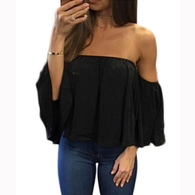 

Sexy Fashion Women's T-shirts 2019 off Shoulder Tops Harajuku Geek Spring Streetwear Sling Skirt Korean Style