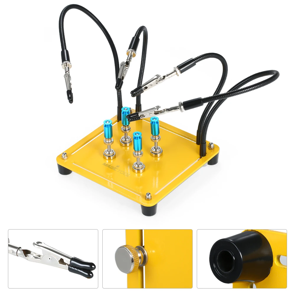 

Fixture Base Arms Soldering Station PCB Fixture Helping Hands Third Hand System Electronic DIY Tools with Metal Base