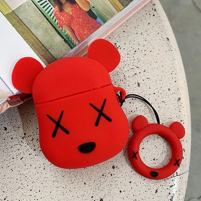 Violentbear4 Милый мультяшный беспроводной Чехол для наушников для Apple AirPods 2 Силиконовый чехол для зарядки наушников Защитный чехол для AirPods - Цвет: Violentbear4