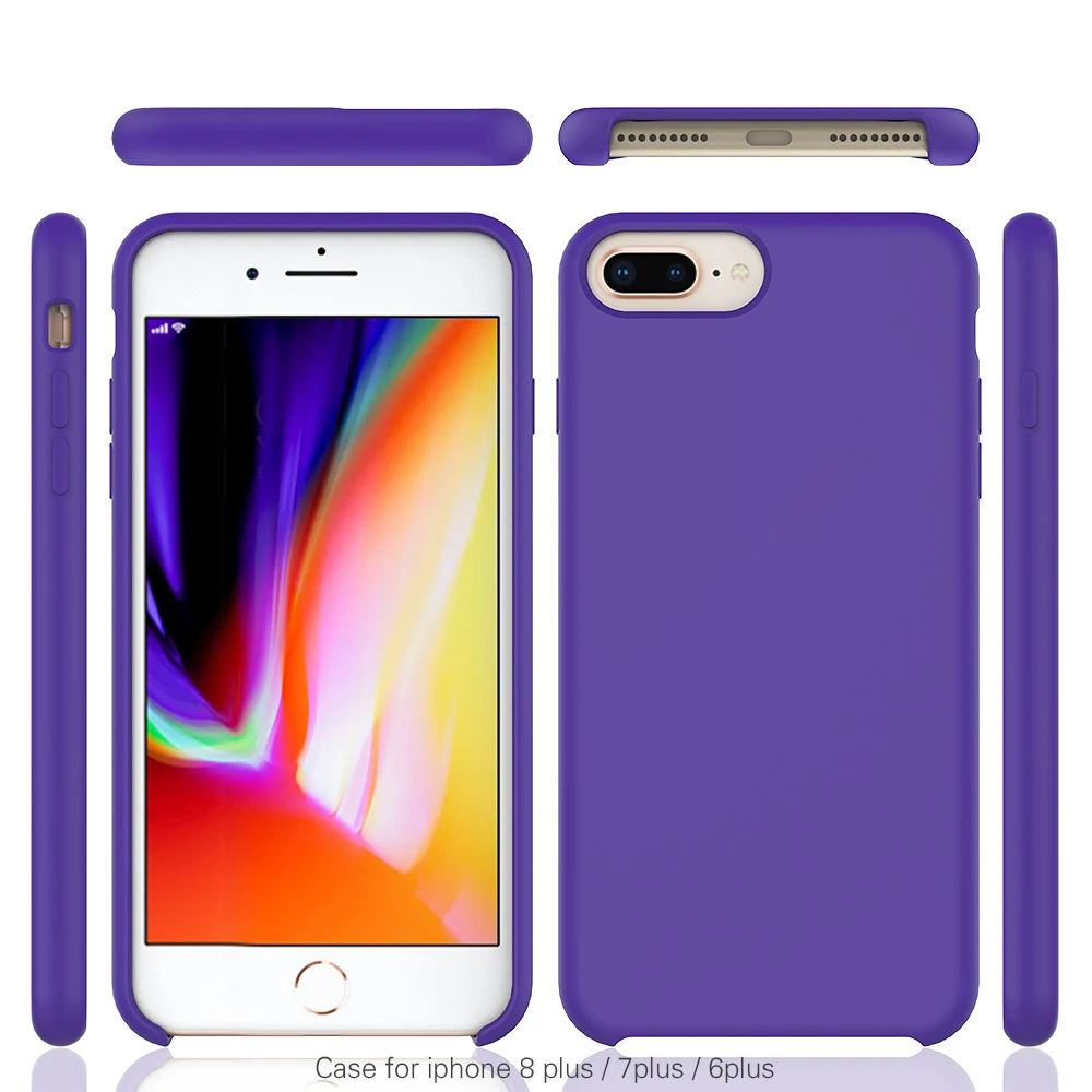 

liquid silicone phone case for iphone 6s plus cover protective phone case microfiber fashion luxury case for iphone 6 7 8 plus