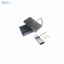 50Pcs 3xAAA Battery Case Holder Socket Wire Junction Boxes With Wires, Switch&Cover, Dupont 2.54mm 2P Header and Crimps