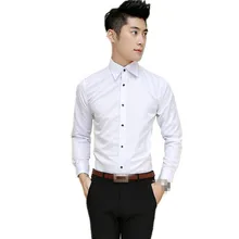 TG6098-A1254,, новинка года, весна-осень, Мужские Простые белые рубашки с длинными рукавами в деловом стиле