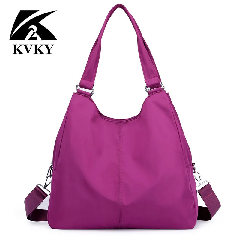 

Hot Women Handbag Casual Large Shoulder Bag Nylon Tote Famous Brand Purple Handbags Mummy Shopping Bags Waterproof Bolsas Black