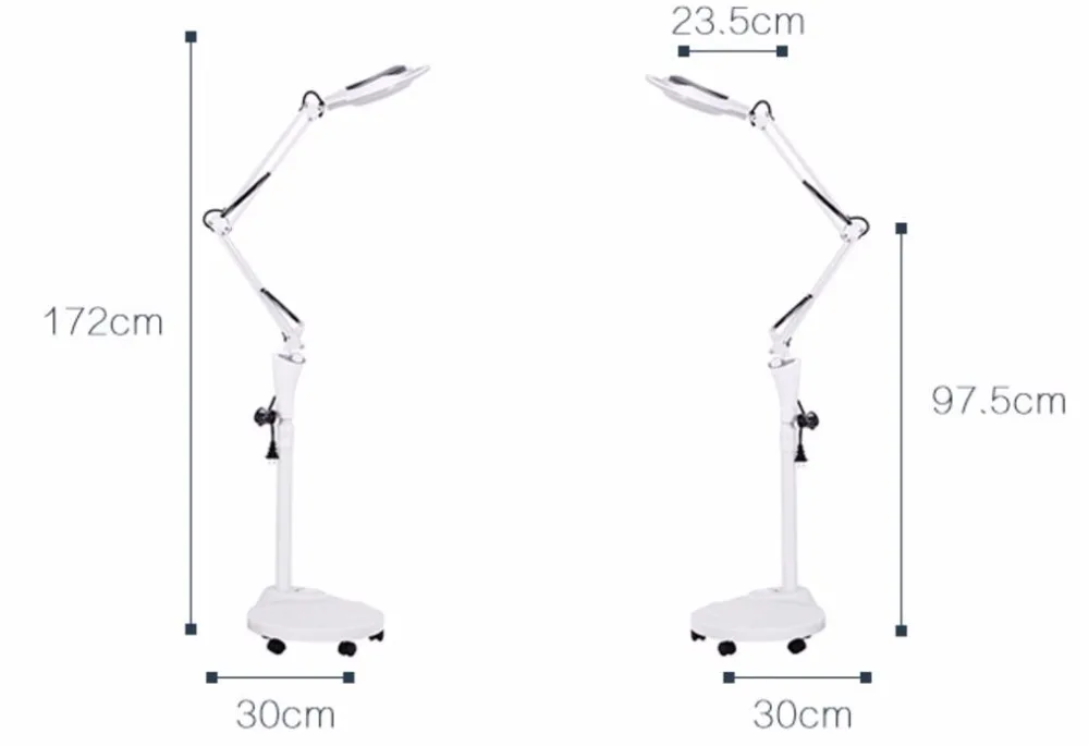 Lâmpada para Salão de Beleza do Prego Escurecimento Levou Lupa Lâmpada Fria Ligth Operação Piso Shadowless Tatuagem Mod. 137355 9 Luminárias de pé
