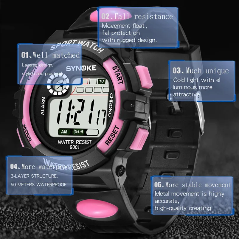 SYNOKE men sports watches dual display analog digital led Multi-Function 30M Waterproof Watch Clock relojes hombre O29#N (7)