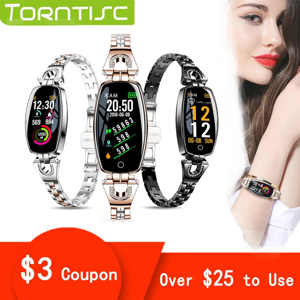 

Torntisc H8 2019 Women Smart Watch Waterproof Heart Rate Monitor Calories Camera Remote Control SmartWatch Women Gift for Girls