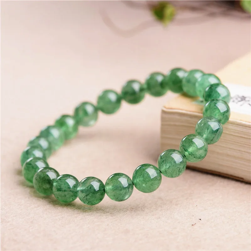 

2019 new natural green strawberry crystal bracelet DIY jewelry beads factory direct sales