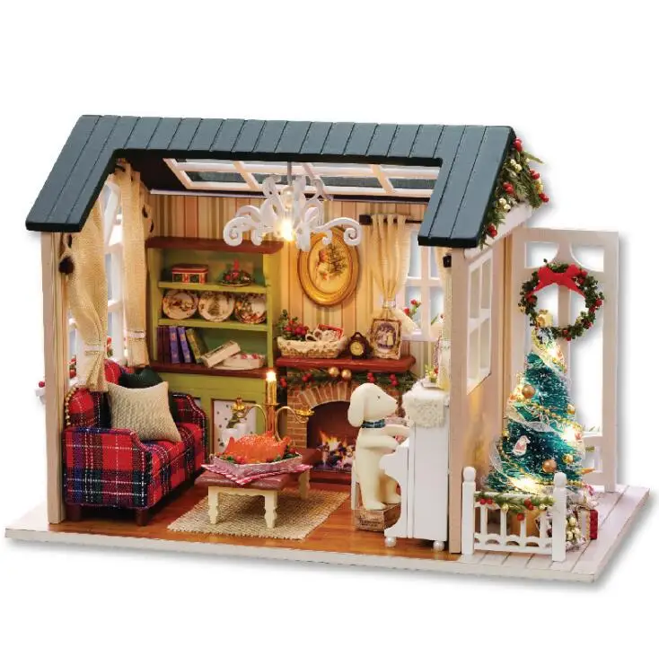 Installatie Handig Aanvulling Doll House casa DIY Miniature Dollhouse Model speelhuis Casa De Boneca  Dolls Houses Toys miniature room box poppenhuis|Doll House Accessories| -  AliExpress