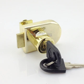 

Hotsale 10sets Single Glass Cabinet Door Locks Gold Showcase Display Cabinet Locks Locking with Keys