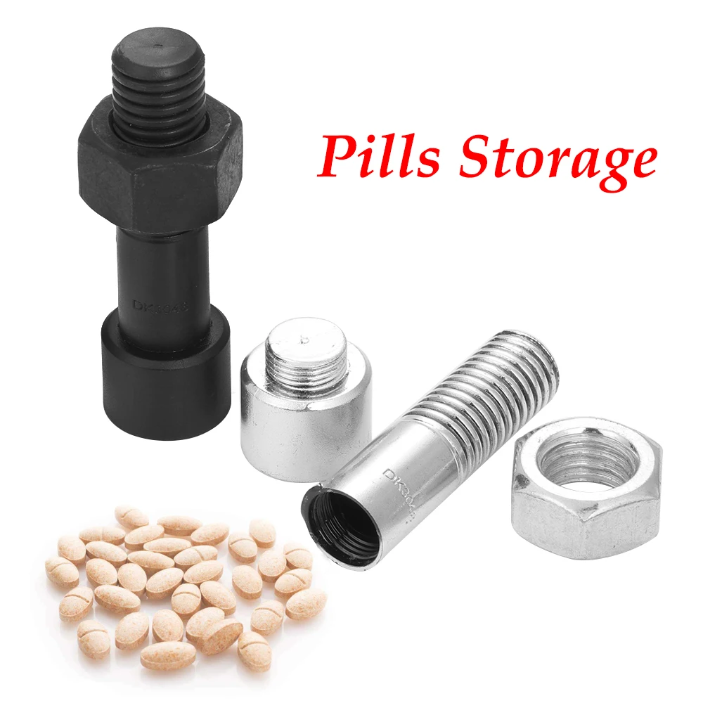 

1PC MetalPlastic Screw Stash Secret Container Money Bolt Safe Box Hidden Jewelry Nut Pill Case Health Care Organizer Accessories