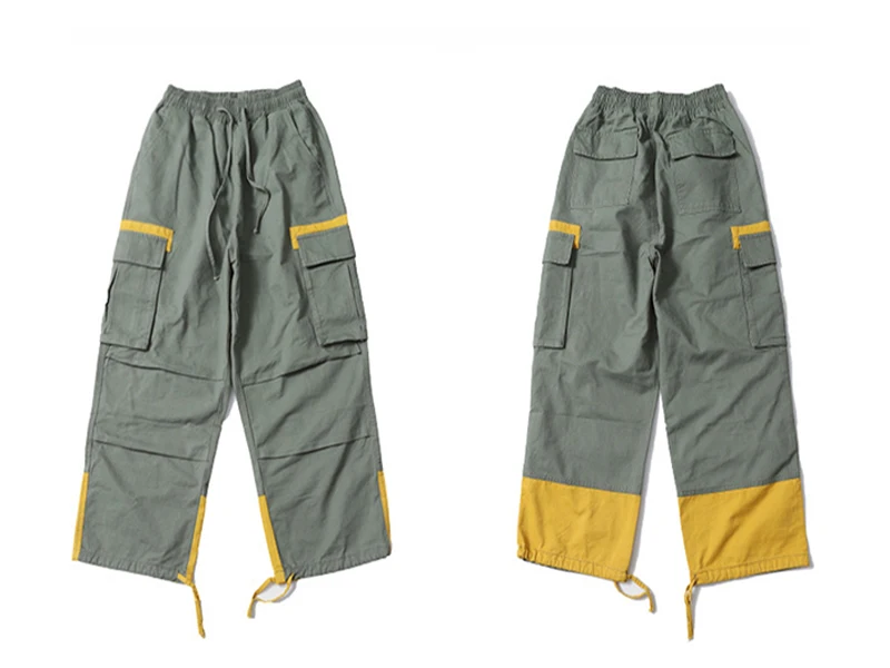 Picture Army Green Новинка, западный стиль, дизайн, много карманов, свободные, шаровары, мужские, Осенние, хип-хоп, повседневные, модные, эластичные, уличная одежда, брюки - Цвет: Picture Army Green