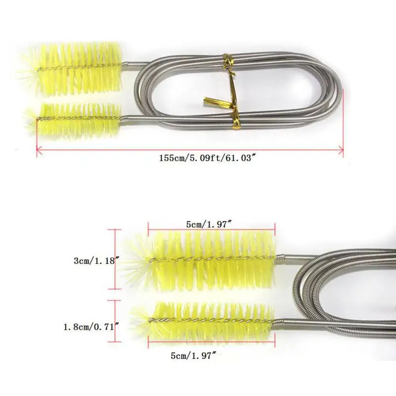 155 см Гибкая Очистительная трубка законченная двойная Кисть для макияжа насос для фильтрации воды в аквариуме труба шланг аквариум для креветок очиститель для аквариума аксессуары