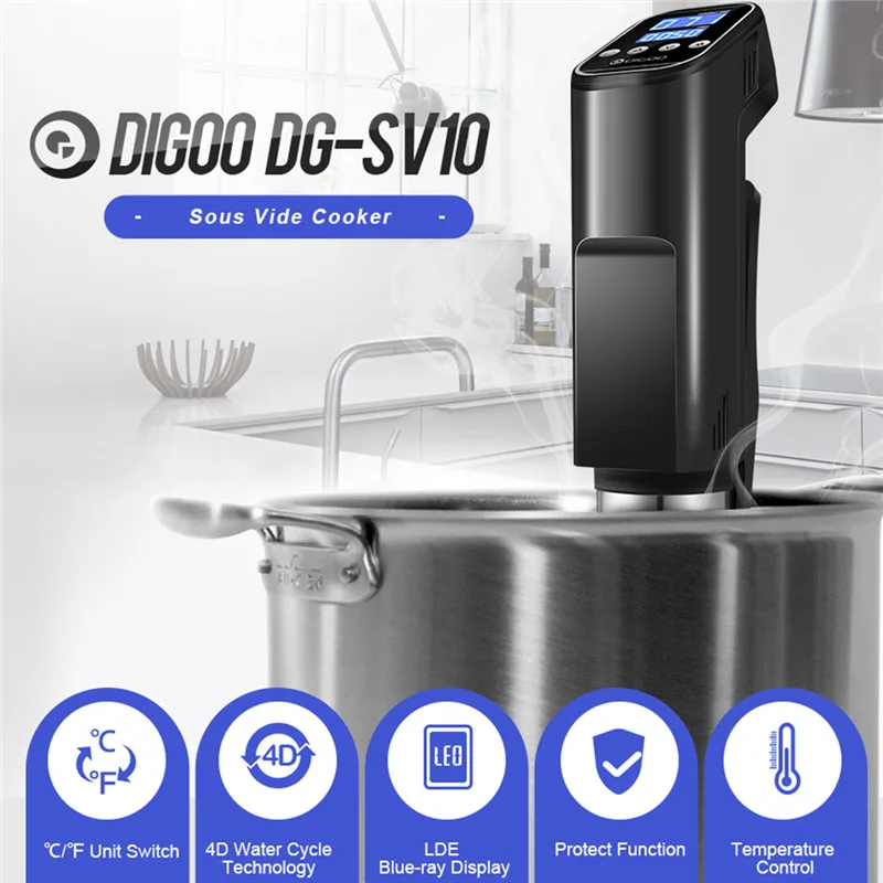 Digoo DG-SV10 Sous Vide плита Цифровой точный контроль температуры светодиодный сенсорный экран дисплей Тепловая погружная плита