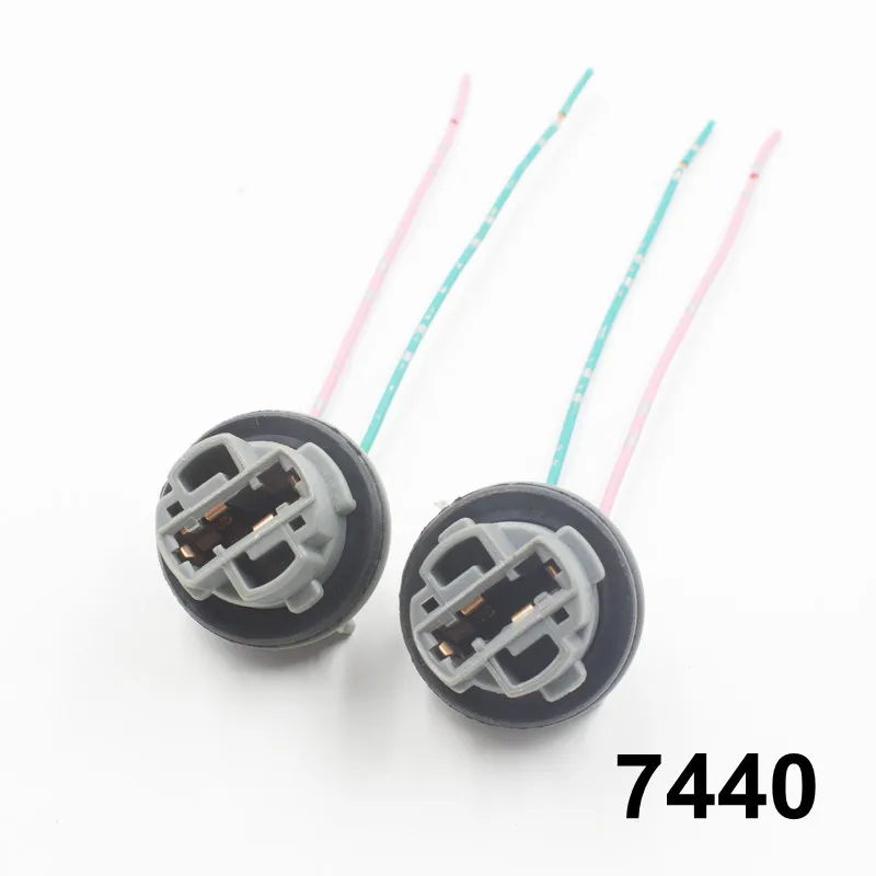 Rockeybright 10-100 шт. Автомобильный светодиодный 7443 адаптер светодиодный тормозной фонарь указателя поворота 7440 патрон лампы W21W W21/5 Вт светодиодный потолочный светильник Держатель Разъем