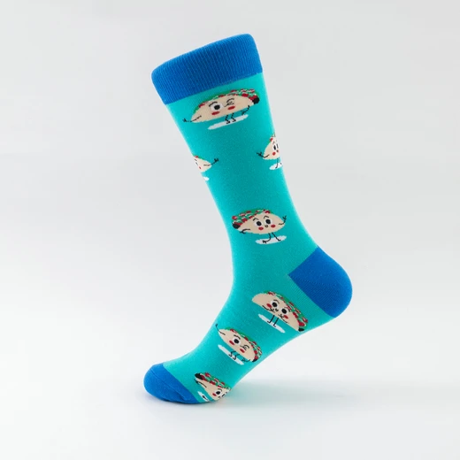 Забавные мужские хлопковые носки Harajuku креативные Альпака головоломка мороженое узор модные носки для лодок Новинка Платье Свадебные носки - Цвет: A2585