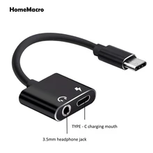 2 в 1 usb type C быстрый заряд кабеля до 3,5 мм гнездо для подключения наушников адаптер конвертер аудио Зарядка для Xiaomi Redmi Note 7 mi 9