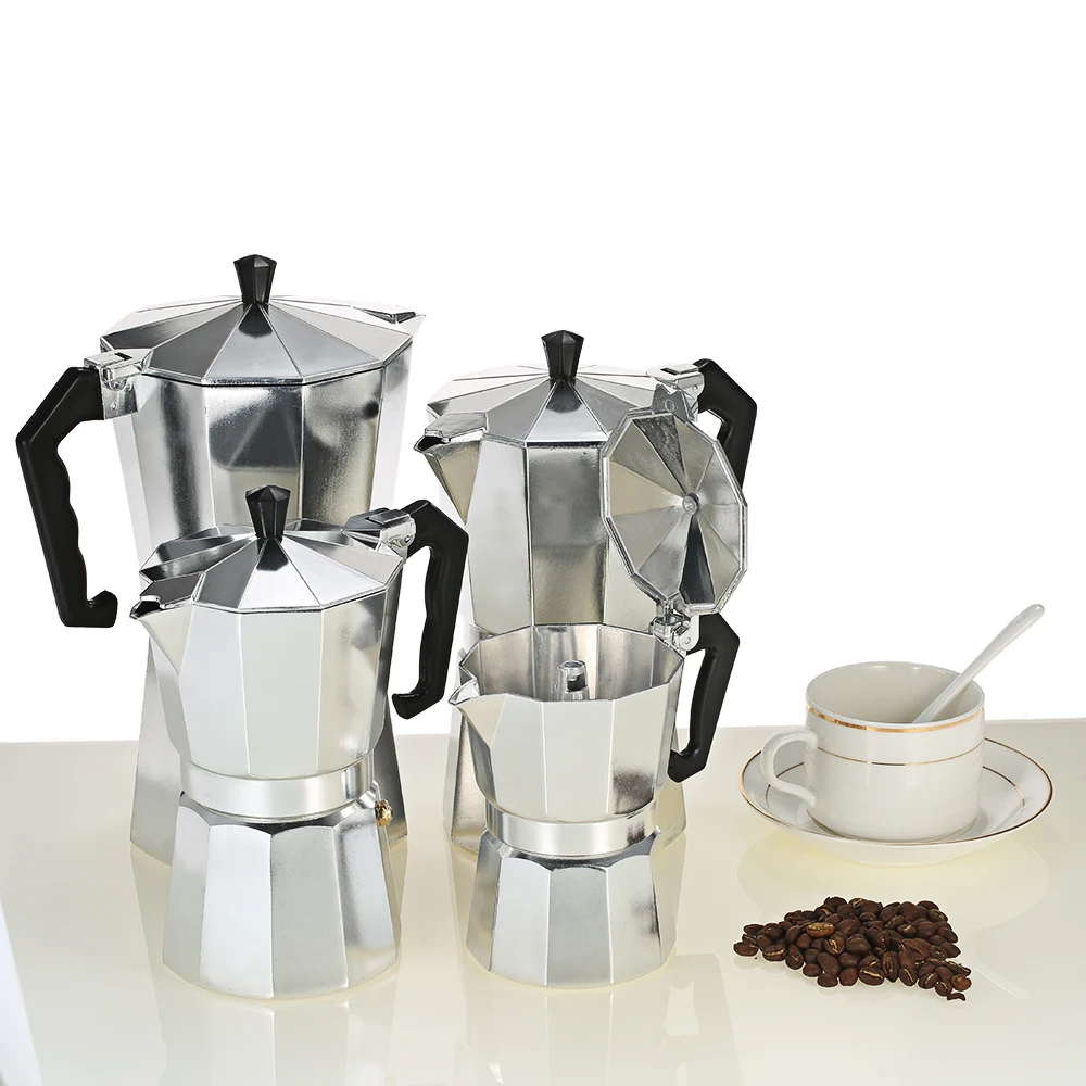 

Aluminum Coffee Pot 3Cup/6Cup/9Cup/12Cup Coffee Maker Espresso Percolator Stovetop Mocha Pot for Use on Gas or Electric Stove