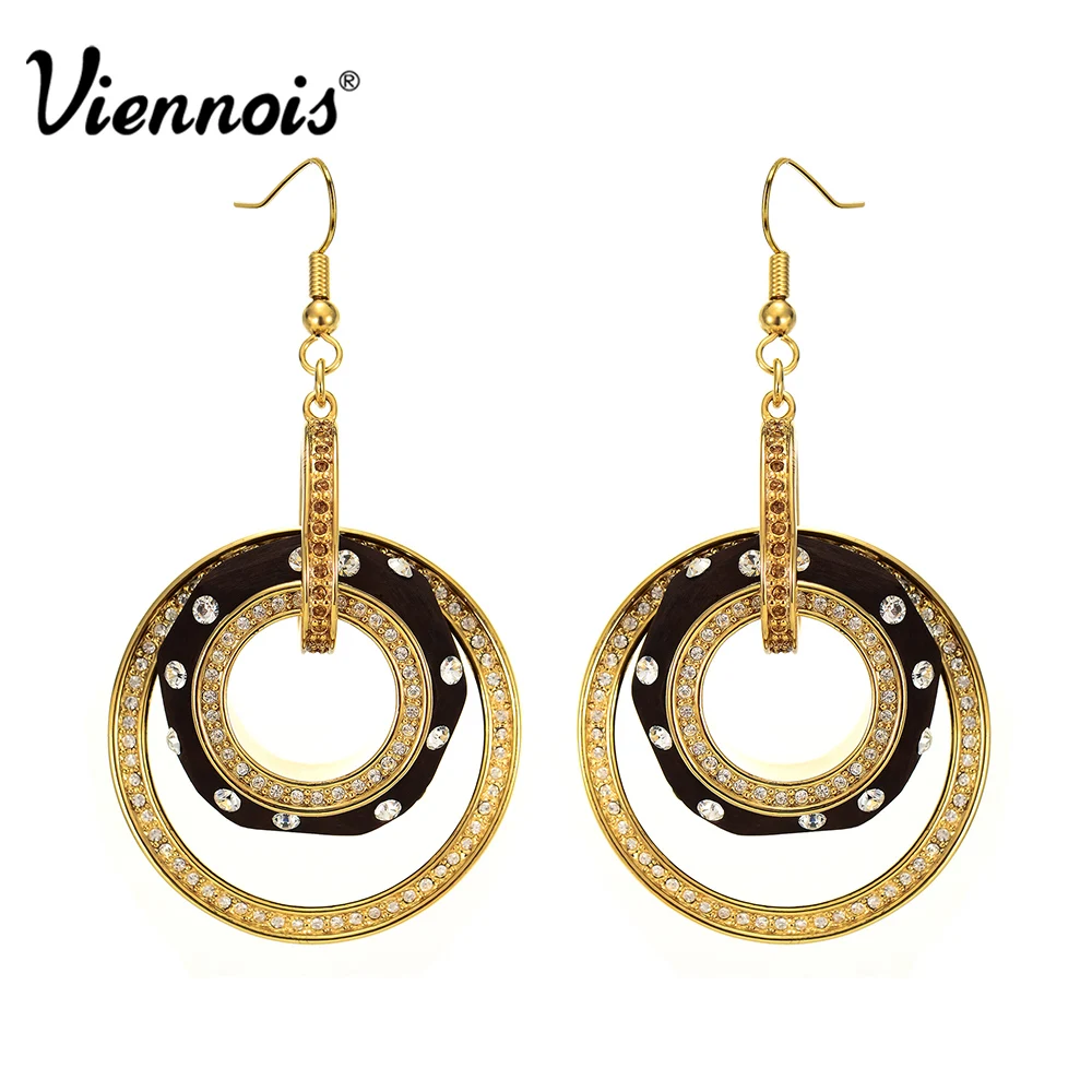 

Viennois Gold Color Vintage Style Women Pendant Earrings Party Wedding Statement Dangle Earrings Fashion Female Jewelry