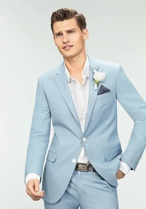 

Latest Coat Pant Designs Blue Groom Tuxedo Tweed Custom Made Men Suit Slim Fit Suits For Men Blazer(Jacket+Pants+Vest)