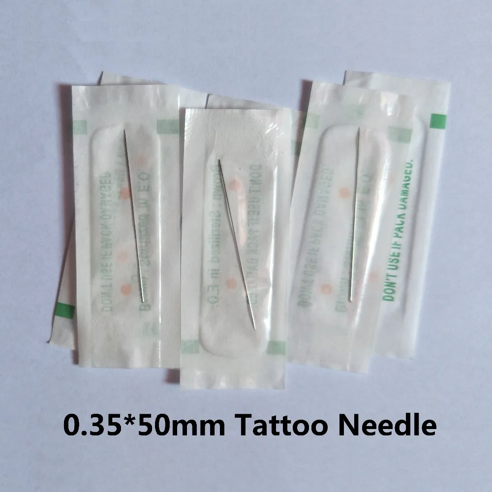 0,35*50 мм размер иглы для татуажа бровей для постоянного макияжа традиционные 1RL иглы для татуировки для полупостоянного макияжа 100 шт./пакет