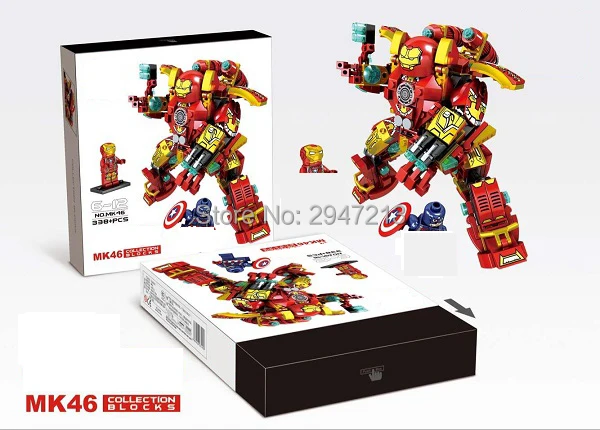 

hot sembo block Marvel super heroes MK46 Mecha with mini Iron Man Captain America figures Building blocks Toys for children gift