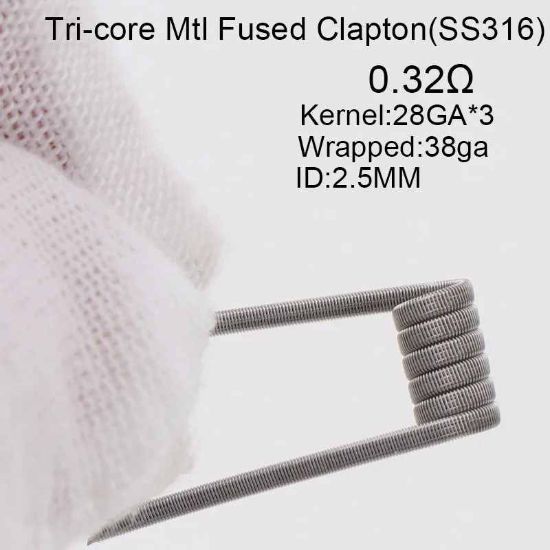 50/100 шт XFKM тончайший MTL Fused Clapton с сопротивлением готовые катушки A1 SS316 Ni80 для MTL вейпер RDA RTA танк-Атомайзеры высокое сопротивление