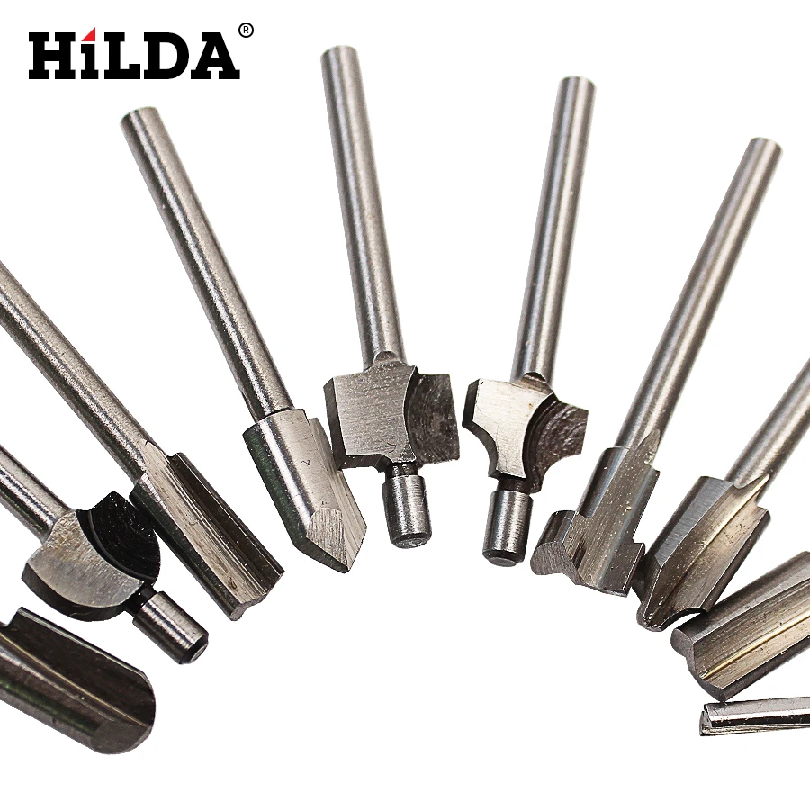 HILDA 10 шт./лот 1/8 мини Хвостовик HSS столярные фрезы для вращающихся инструментов Dremel