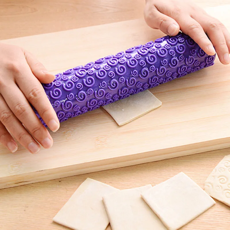 14 Pattern Rolling Pin Embossing Baking Pastry Cake Roller Decorating Mold Tool Cookie Dough Pastry Bakery Noodle Kitchen