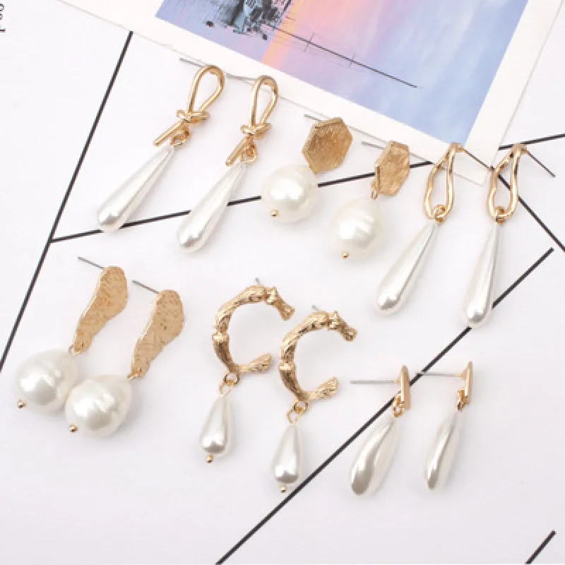 

Fashion Eardrop Creative Dangle Earrings For Women Pendant Unique Shell Pearl Long Earrings Trendy Bridal Wedding Party Jewelry