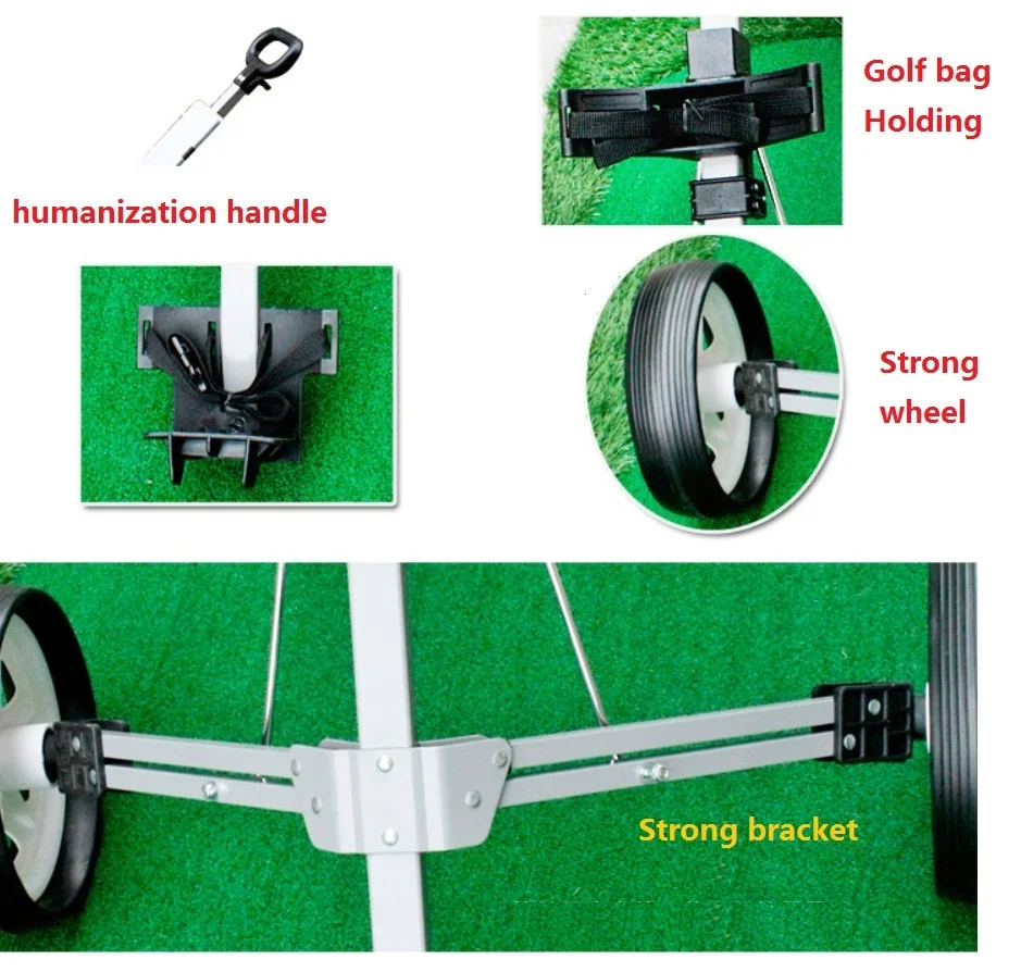 Brandnew Алюминиевая тележка для гольфа с 2 колесами складная тележка для гольфа