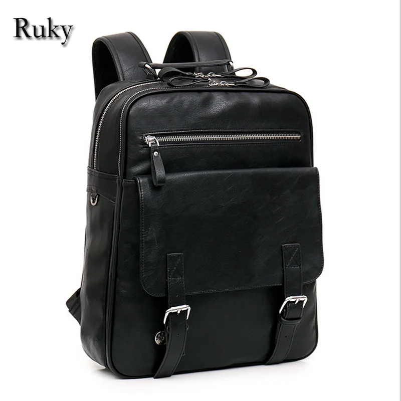Hot Sell Casual High Quality Men Business Backpacks 2016 Fashion High Grade PU Leather Designer Men