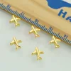 100PCS/LOT Airplane Shape 3D DIY Decor Gold Plated Metal Alloy Nail Art Manicure Charms Jewelry Scrapbook Phone Case Accessories 4