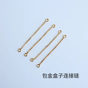 

Gold filled Short extension chain earring drop box connector tassel thin Chains for DIY jewelry making accessories 3cm 2pcs
