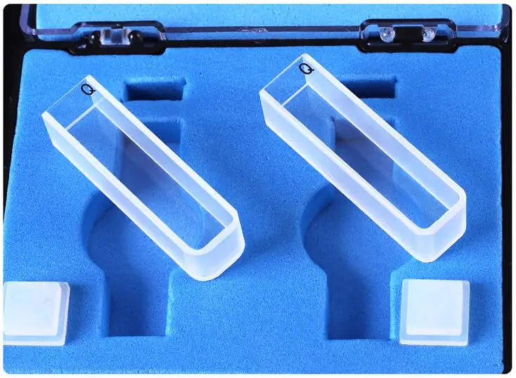 10mm Path Length Quartz Cuvette Cell With Lid For Spectrophotometers 2Pcs