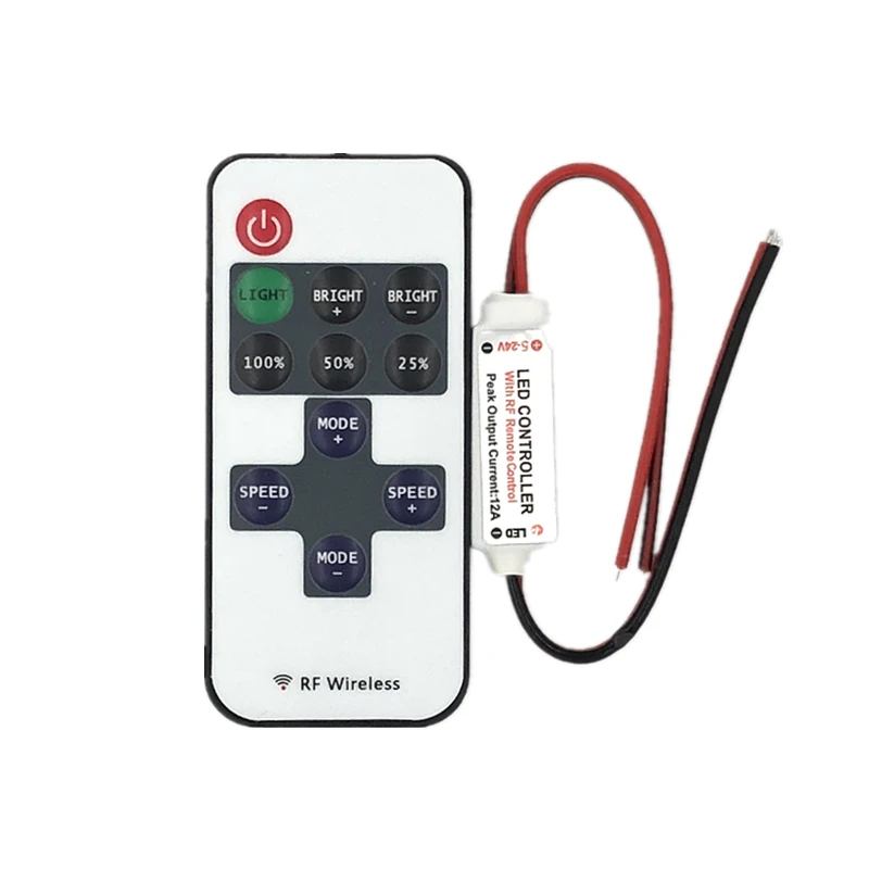 Mini DC 12V Led Controller Dimmer 6A Wireless RF Remote to Control Single Color Strip Lighting 3528 5050 5630 2835 led strip