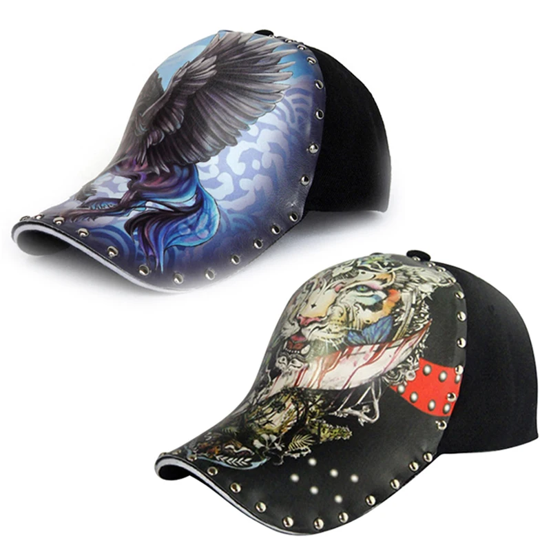 cheap 10PCS LOT SINGYOU Creative 3D Printing Peacock Goldfish Dragon Baseball Cap Men Women Casual Snapback Cap Hip Hop Hat