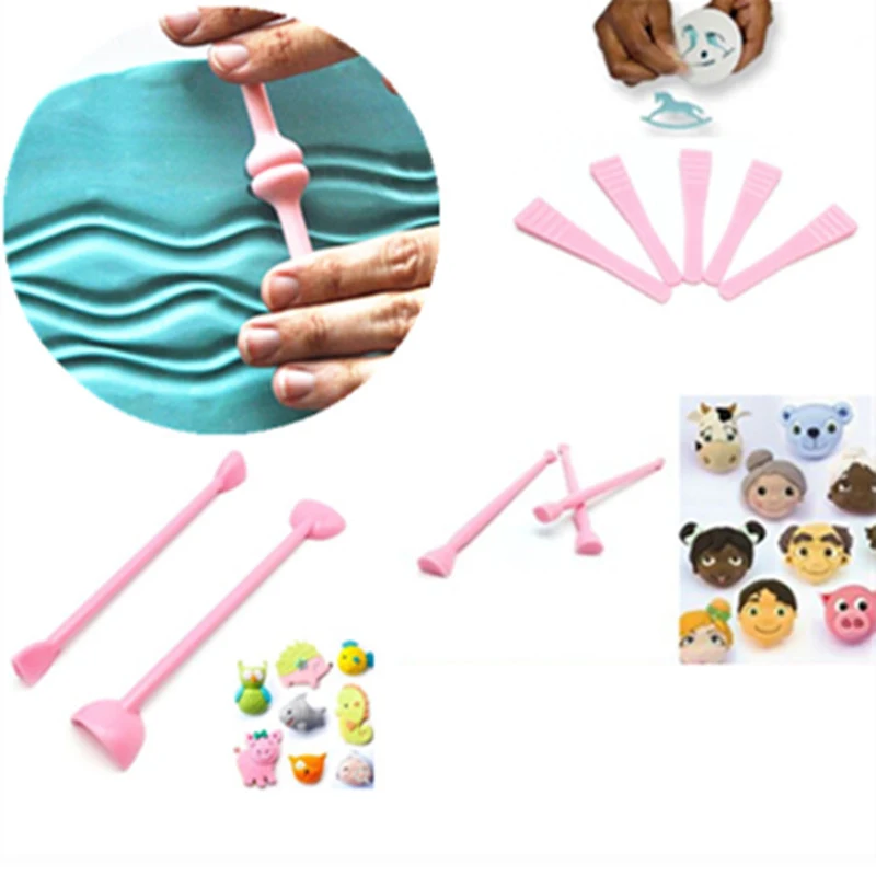 11PcsSet Fondant Cake Carving Tools Eye Mold Tool Sugarcraft Plastic Fondant Cutter Cake Decor Mould Wrinkle Printing Mould1